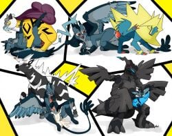 anthro beak blue_fur canine dragon equine feral furry gryphon heart hugging_penis knot manectric mega_manectric nelsonnoir original_character pokemon pokemon_bw pokemon_gsc pokemon_oras pokemon_rse quadruped raikou wings zebra zebstrika zekrom