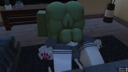 3d anthro big_ass big_breasts big_penis dotty1001 female fur furry futa_on_female futanari goblin horsecock horsecock_futanari huge_cock roblox robloxian sagging_balls self_upload