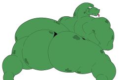 anthro ass beastars big_butt bobthetanuki clothing gosha_(beastars) green_body huge_butt komodo_dragon lizard looking_back male male_only monitor_lizard muscular muscular_male reptile scalie solo thong underwear