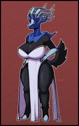 anthro big_breasts breasts cleavage female female_focus female_only freepancakes freestpancakes nintendo pokémon_(species) pokemon pokemon_(species) pokemon_xy white_dress xerneas xerneas_(neutral_mode)