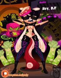 1boy 1girls 2018 animated areolae black_hair brainwashed brainwashing breasts commission digital_media_(artwork) dj_octavio english_text exhibitionism eyewear female flipping_off hi_res hypno_shades_(splatoon) hypnosis j-madeye jay-onjey large_breasts middle_finger mind_control nipples nude octarian_tattoo octo_callie on_stage pussy splatoon splatoon_2 sunglasses tech_control tentacle tentacle_on_female thighhighs thin_waist tinted_eyewear