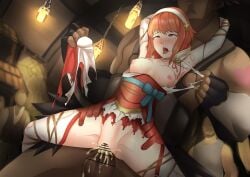 1girls ahe_gao armpits bangs bare_thighs blush bondage breasts broken_rape_victim brown_eyes censored cock_sleeve crying crying_with_eyes_open cum cum_in_pussy cum_inside drooling exposed_breasts exposed_pussy fanny_packing female_focus femsub fire_emblem fire_emblem_fates hairband heart humiliation indoors inner_thighs kahun9893 lamp larger_male lloyd_(fire_emblem_fates) male maledom medium_breasts medium_hair multiple_boys muscular_male nintendo nipples open_mouth orange_hair pelvic_curtain penis pussy pussy_juice rape red_eyes red_hair restrained ripped_clothing royalty runny_nose sakura_(fire_emblem) saliva saliva_trail slave smaller_female spread_legs sweat thighhighs thighs tongue tongue_out torn_clothes vaginal_penetration