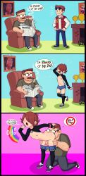 2boys 3koma age_difference anilingus black_fingernails blinding_bangs bracelet bulge bulge_through_clothing cigarette_in_mouth comic crossdressing dad_rimming_son despacito despacito_3 e_(meme) erect_while_rimmed erection erection_under_clothes exposed_nipples eyeglasses father father_and_son femboy femboy_on_male gay gay_incest gay_pride gay_rimjob gay_sex incest kneesocks letterman_jacket male male_only markiplier meme mob_face moustache newspaper older_male open_mouth oral_sex painted_fingernails penis pink_background pride_colors pride_month_2022 rimjob rimming shadman shirt_pulled_behind_neck shirt_up shorts shorts_down socks_and_shoes son speech_bubble straight_to_gay sunglasses sunglasses_on_forehead tearing_up thong trap trophy twink yaoi younger_male
