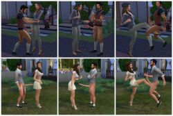 3d abuse beard big_penis black_hair bottomless boyfriend-girlfriend cbt clothed_female clothed_female_nude_male cock_and_ball_torture couple erection female kick_in_the_balls kicking kicking_balls long_hair long_penis male matrixsims nude_male outdoors sims4 skirt tamakeri testicles the_sims_4