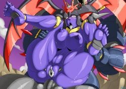 ahe_gao anal anal_sex barefoot big_breasts curled_toes erect_nipples full_nelson full_nelson_anal mad-project mazinger mazinkaiser_skl mazinkaiser_skl_(mecha) mecha muscular_male pussy robot robot_girl soles toes unseen_male_face wingle