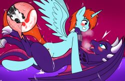 alicorn blush cum_in_pussy cum_inside cynder drooling oc ocxcanon overflow uterus_penetration