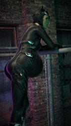 1girls 3d ass batman:_arkham_knight batman_(series) belly big_ass big_belly catwoman catwoman_(arkham) catwoman_(arkham_knight) dc dc_comics female pregnant selina_kyle skintight solo zero-thl