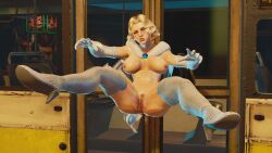 1girls 3d capcom crossover defeated defeated_heroine emma_frost female female_only huge_breasts kolin marvel marvel_comics nude nude_female pubic_hair solo spread_legs spread_pussy street_fighter street_fighter_v white_queen x-men