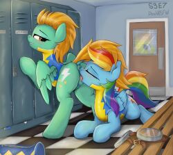 absurd_res cunnilingus dosh equid equine female female/female feral feral_on_feral friendship_is_magic hasbro hi_res lightning_dust_(mlp) mammal my_little_pony oral pegasus rainbow_dash_(mlp) sex vaginal_penetration wings