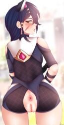 1female 1girls animal_ears anus ass blush blushing butt catgirl dat_ass erisa_(fortnite) female female_only fortnite looking_at_viewer looking_back petite presenting_anus presenting_ass reowocchi ripped_clothing seductive_look small_ass teenager yellow_eyes