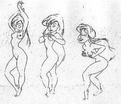 1girls ariel breasts concept_art disney female female_focus female_only hands_on_breasts hands_on_own_breasts long_hair naked naked_female nipples no_color nude nude_female official_art pussy pussy_peek rough_sketch sketch solo solo_female solo_focus storyboard the_little_mermaid