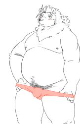 2022 anthro bear_2key belly big_belly blush bulge clothing hi_res humanoid_hands kemono male mammal moobs navel nipples overweight overweight_male simple_background solo underwear white_background