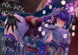 big_breasts big_butt bondage censored from_behind from_behind_position genshin_impact grabbing_ass hajika hilichurls_(species) kimono kimono_lift mosaic_censoring purple_eyes purple_hair raiden_shogun rape sex thighhighs vaginal_penetration vaginal_sex