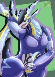 anthro bara gay looking_at_viewer male male_only miraidon muscle muscular_anthro muscular_male pokemon pokemon_(species) pokemon_sv solo solo_male yaoi yiff yunartsn