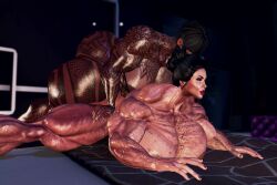 3d animated futanari game huge_breasts lipstick mature mature_female muscular muscular_arms muscular_female muscular_futanari muscular_thighs oc second_life self_upload sex short_hair thesusman thick_thighs video