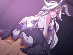 bunny_ears senki_zesshou_symphogear sex shem-ha shiny_skin sweat tagme white_hair zetsumu