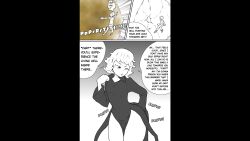 anus buttcrush fart giantess gtstamago monochrome one-punch_man speech_bubble tatsumaki