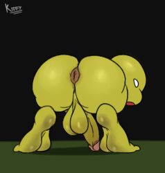 big_ass big_penis bubble_butt creepypasta guardian_(petscop) kiffy_(artist) looking_at_viewer looking_back penis petscop presenting_hindquarters solo_male tagme