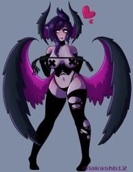 angel angel_wings belly_button black_clothing black_panties blush blush bondage breasts breasts choker corset gloves happy heart humanoid lakashb12 league_of_legends league_of_legends:_wild_rift lipstick makeup makeup_running mammal mammal_humanoid morgana navel nipple_shield panties purple_eyes purple_hair purple_wings riot_games ripped_clothing ripped_stockings running_makeup stockings thighhighs torn_clothes torn_stockings whip wide_hips winged_humanoid wings