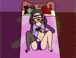 brown_hair editor_uno fingering masturbating masturbation masturbation_through_clothing pierrot_temps purple_eyes purple_panties sct_project small_breasts virtual_youtuber wet wet_panties