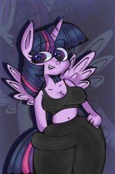 anniecool anthro big_breasts big_penis furry futa_only futanari my_little_pony penis_under_clothes purple_eyes purple_hair thick_thighs twilight_sparkle_(mlp)