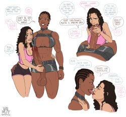 1futa 1girls areolae balls big_penis big_testicles blowjob breasts cheating clothed clothed_sex clothing cucked_by_futa cuckold cunha_(valmut) dark-skinned_futanari dark_skin dialogue dirty_talk duo erection fellatio female fully_clothed futa_is_bigger futa_on_female futanari huge_cock huge_penis human larger_futanari light-skinned_female light_skin mostly_nude muscular_futanari netorare nipples ntr offscreen_character oral original original_character penis penis_awe saliva_on_penis sex size_difference size_talk smaller_female suck sucking_penis sucking_tongue testicles text uncensored valmut