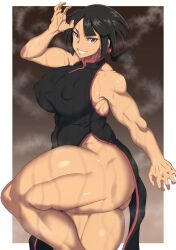 1girls abs alternate_breast_size big_ass big_breasts black_hair bubble_ass bubble_butt clothed dark-skinned_female female female_only gigantic_ass gigantic_breasts huge_ass huge_breasts large_ass large_breasts muscle muscles muscular muscular_arms muscular_female muscular_legs muscular_thighs oryuto pokemon pokemon_oras red_eyes seductive seductive_eyes seductive_look seductive_smile smile smiling smiling_at_viewer thunder_thighs toned toned_female zinnia_(pokemon)