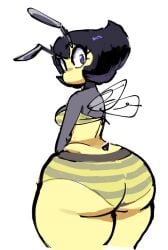 1girls antennae_(anatomy) anthro anthro_only anthrofied ass bare_shoulders bee bee_girl big_ass big_butt black_hair bottom_heavy breasts butt dreaminerryday fat_ass female female_only hips huge_ass huge_butt humanoid hyper_butt insect_girl insect_humanoid insect_wings insects karri large_ass large_butt looking_at_viewer looking_back looking_back_at_viewer mouthless mouthless_female no_mouth original_character simple_background small_waist solo solo_female source_not_archived stinger_(anatomy) stretched_clothing striped_clothing striped_panties thick thick_ass thick_thighs thighs white_background wide_hips yellow_skin