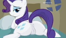 1girls animal_genitalia anus blush edit equine_pussy female female_only feral friendship_is_magic hasbro my_little_pony on_model pony pussy rarity_(mlp) solo swfpony unicorn