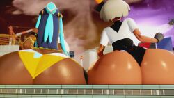 2girls 3d alternate_breast_size animated ass ass_shake ass_to_ass bea_(pokemon) bouncing_ass butt_bump clapping_cheeks duo duo_focus female female_only giantess gigantic_ass gigantic_thighs grey_hair gym_leader hips human hyper hyper_ass hyper_hips hyper_thighs long_hair mp4 nessa_(pokemon) no_sound pokemon pokemon_ss prevence short_hair thick_thighs thighs twerking two_tone_hair video wide_hips