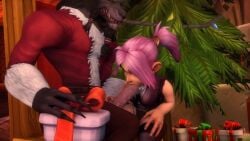 1boy 1girls 3d animated artist_request blowjob canine_penis christmas_tree clothed fellatio female gnome gnome_(warcraft) gnome_female interspecies male male/female mp4 no_sound pink_hair ponytail present size_difference smaller_female video worgen world_of_warcraft