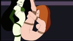 2girls animated ball_gag bikini_top bondage bouncing_breasts bound captured cаrtoon dawho555 disney disney_channel female female_focus female_only female_penetrated femdom femsub fucked_by_villain gag gagged gif green_ball_gag green_eyes green_hair green_skin helpless kim_possible kimberly_ann_possible long_gloves multiple_girls naked nipples nude nude_female penetration rape red_hair restrained rope rope_bondage sex_toy shego strap-on strap-on_sex suspension suspension_bondage sеxy tied_up vaginal_penetration yuri