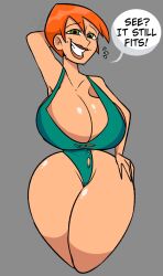 1girls ben_10 big_breasts breasts cartoon_network female female_only future_gwen green_swimsuit gwen_tennyson milf one-piece_swimsuit pixelzsinful swimsuit thick_thighs wide_hips