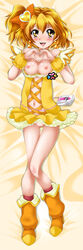 blush bow breasts clothing cure_pine dakimakura dress fresh_precure! fresh_pretty_cure! hair_ornament heart heart_hands high_resolution kurogane_(artist) magical_girl majesticrune no_panties precure pretty_cure pussy uncensored yamabuki_inori