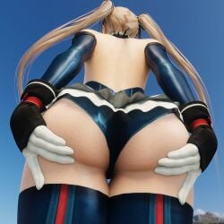 1girls 3d armwear ass ass_focus big_ass blender blonde_hair blue_eyes clothed clothing cpt-flapjack dead_or_alive detached_sleeves elbow_gloves fat_ass female female_only frilled_legwear frilled_leotard frills gloves hair_ribbon hand_on_ass hand_on_own_ass legwear leotard light-skinned_female long_hair marie_rose marie_rose_(devilish_servant_against_the_splashing_waves) petite plump_ass solo standing stockings teenage_girl teenager thick_thighs thigh_gap thighhighs thong thong_leotard twintails