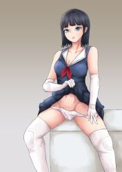 antagonista black_hair blue_eyes chasquilla_(antagonista) color female light-skinned_female light_skin panties saikomic showing_panties white_gloves