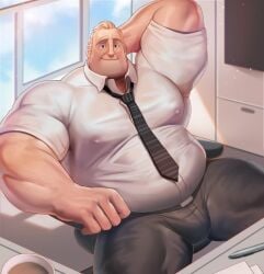 bara bulge dsharp_k fully_clothed gay male male_only mr._incredible muscles muscular robert_parr solo solo_male the_incredibles