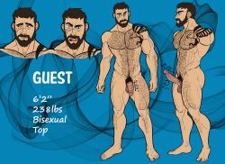 1boy abs balls ballsack beard bisexual_male body_hair boner brown_hair circumcised circumcision_scar concept_art erect_penis erection facial_hair facial_scar flaccid_penis green_eyes guest_(guest_art) guest_art hairy_male hard_on human male male_nipples male_only male_pubic_hair manly masculine muscles muscular_male nude_male pecs penis scars scrotum solo tattoos testicles twitter_user_oc veiny_penis