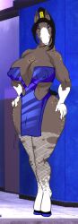 anthro bimbo blue_eyes dickgirl equine francesca_(hth) hth_studios large_breasts ponytail wide_hips