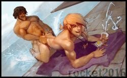 2boys anal anal_sex art_of_rocket gay gay_sex male_only muscles muscular muscular_male outdoors outside paulu_(art_of_rocket) pool pool_sex rocko_(art_of_rocket) twitter_user_oc