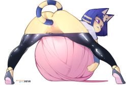 2022 animal_crossing ankha ankha_(animal_crossing) anthro ass clothing felid feline felis female female_only female_penetrated fur furry furry_only hi_res hotvr latex latex_legwear legwear masturbation nintendo penetration pointe_shoes pussy self_fuck source_request tail tail_in_pussy vaginal_penetration