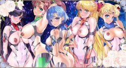 5girls ami_mizuno arionkyanbasu bishoujo_senshi_sailor_moon bow clothing makoto_kino minako_aino multiple_girls nipple_piercing rei_hino sailor_jupiter sailor_mars sailor_mercury sailor_moon sailor_venus small_breasts usagi_tsukino