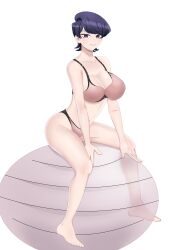 1girls big_breasts breasts exercise_ball female female_only komi-san_wa_komyushou_desu komi_shuuko lingerie lingerie_only lpogo mature mature_female milf mother short_hair simple_background sitting smile solo solo_female thick_thighs white_background