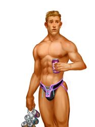 art_of_rocket bulge frank_wurst jockstrap muscles muscular muscular_male penis_peek solo_male teasing twitter_user_oc