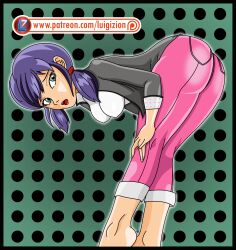 1:1_aspect_ratio blue_eyes blue_eyes_female blue_hair_female looking_back luigizion marinette_cheng marinette_dupain-cheng medium_breasts miraculous_ladybug open_mouth patreon patreon_link patreon_logo patreon_username questionable shiny_hair short_blue_hair short_hair teen three-quarter_portrait