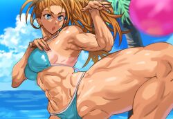 1girls abs ass ball beach beach_ball belly belly_button big_breasts bikini blonde_female blue_eyes boobs breast breasts brown_hair cameltoe captain_mizuki curvaceous curvy curvy_female curvy_figure cute daraz18aka earrings female female_focus female_only fit fit_female front_view groin hips larger_female leg_up legs_apart light-skinned_female light_skin lips lipstick long_hair midriff muscle muscles muscular muscular_arms muscular_female muscular_legs muscular_thighs navel one-punch_man open_mouth pink_lips pink_lipstick ponytail pose red_hair shiny_skin solo solo_female solo_focus spread_legs stomach taller_girl tan_skin tanline tanlines thick_legs thick_thighs thighs tied_hair tits voluptuous waist wide_hips