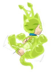 aisha_(neopets) antennae_(anatomy) being_held blue_collar bodily_fluids clitoris closed_eyes collar cum cum_inside disembodied_hand disembodied_penis duo eyelashes featureless_feet featureless_hands female feral feral_penetrated genital_fluids genitals glistening glistening_body goo_creature green_body green_ears green_eyelashes green_inner_ear green_tail hand_on_face hi_res holding_partner human human_on_feral human_penetrating human_penetrating_feral humanoid_genitalia humanoid_hands humanoid_penis interspecies jumpstart_games long_tail male male_on_feral mammal maximumpingas neopet_(species) neopets noseless open_mouth open_smile penetration penis pussy sex simple_background slime smile snot spread_legs spreading stomach_bulge translucent translucent_body vaginal_penetration video_games white_background zoophilia