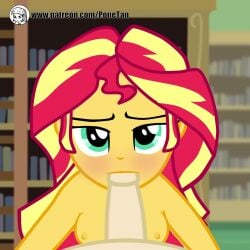 accurate_art_style animated anon blowjob blush breasts cloppyhooves equestria_girls fellatio female femdom hasbro library male male/female malesub my_little_pony nude oral oral_sex penis public_nudity public_sex sex sound sunset_shimmer video