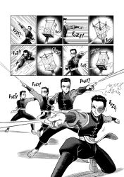 avatar_the_last_airbender black_and_white burn_scar clothing comic comic_page fire firebending jin_(avatar) jin_tales_of_ba_sing_se outdoors scar smooth_skin zuko