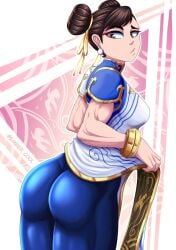 1girls ass bubble_butt capcom chinese_clothes chun-li chun-li_(street_fighter_6) ember_cool muscular_female solo street_fighter street_fighter_6 tagme wide_hips yoga_pants